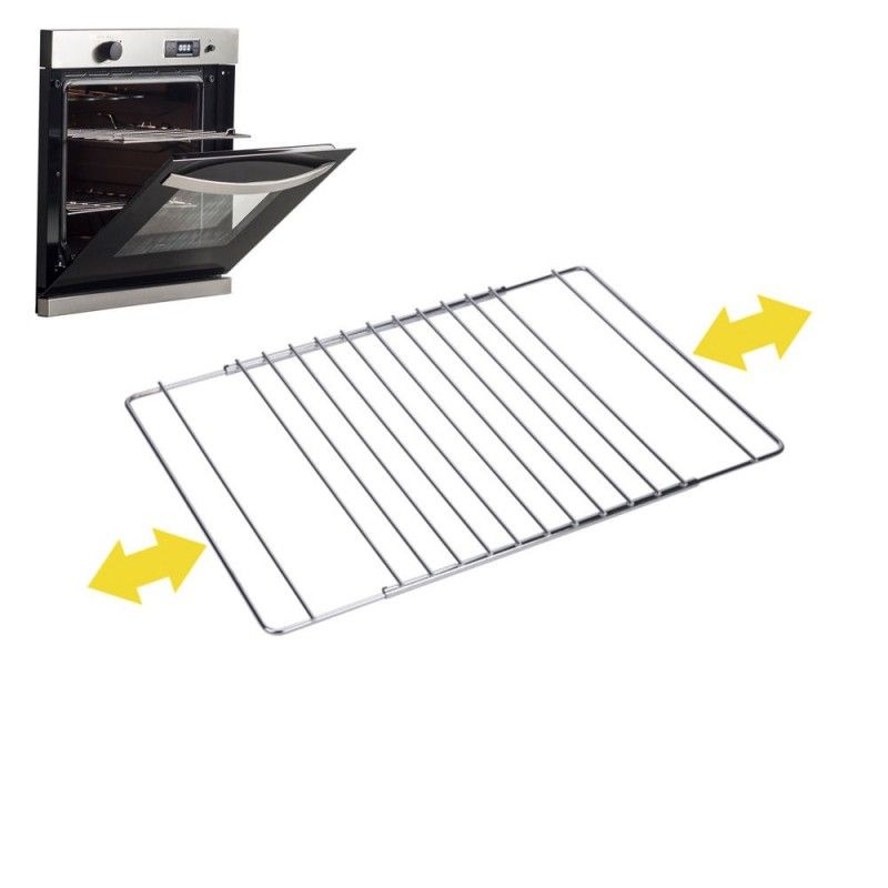 Rejilla para horno cromada extensible 38.5cm hasta 55cm  31.5cm 