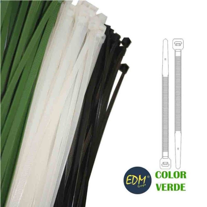 Abraçadeiras Verdes 380x4,8mm (Saco 100 Unidades) Nylon Alta Qualidade