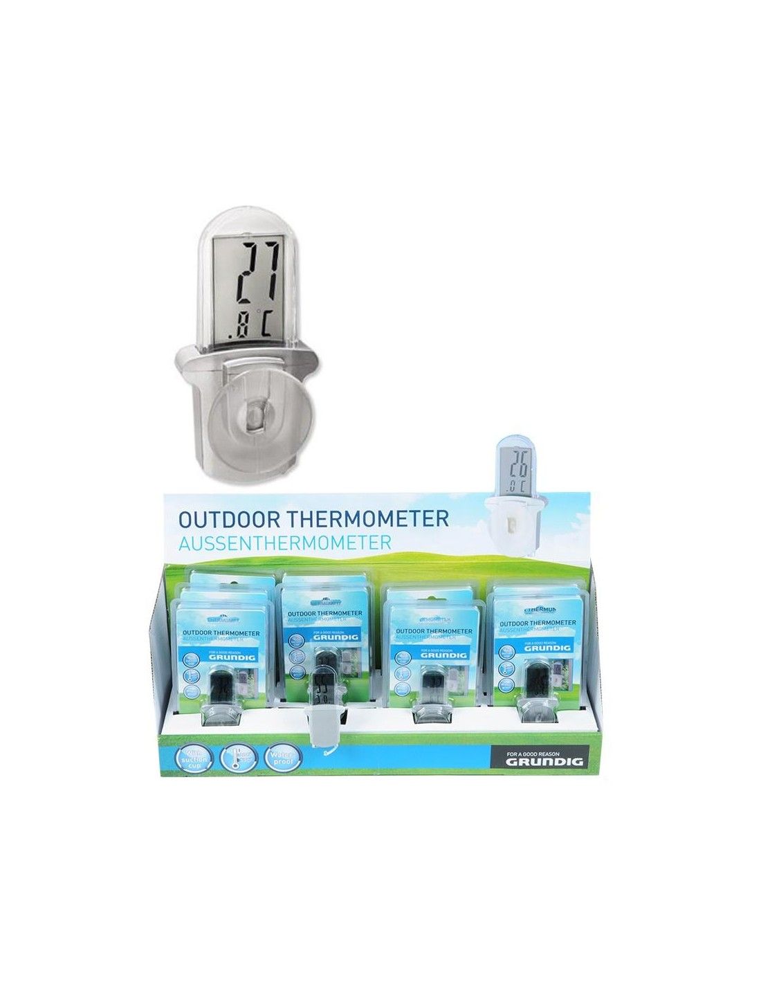 Thermomètre extérieur numérique avec ventouse