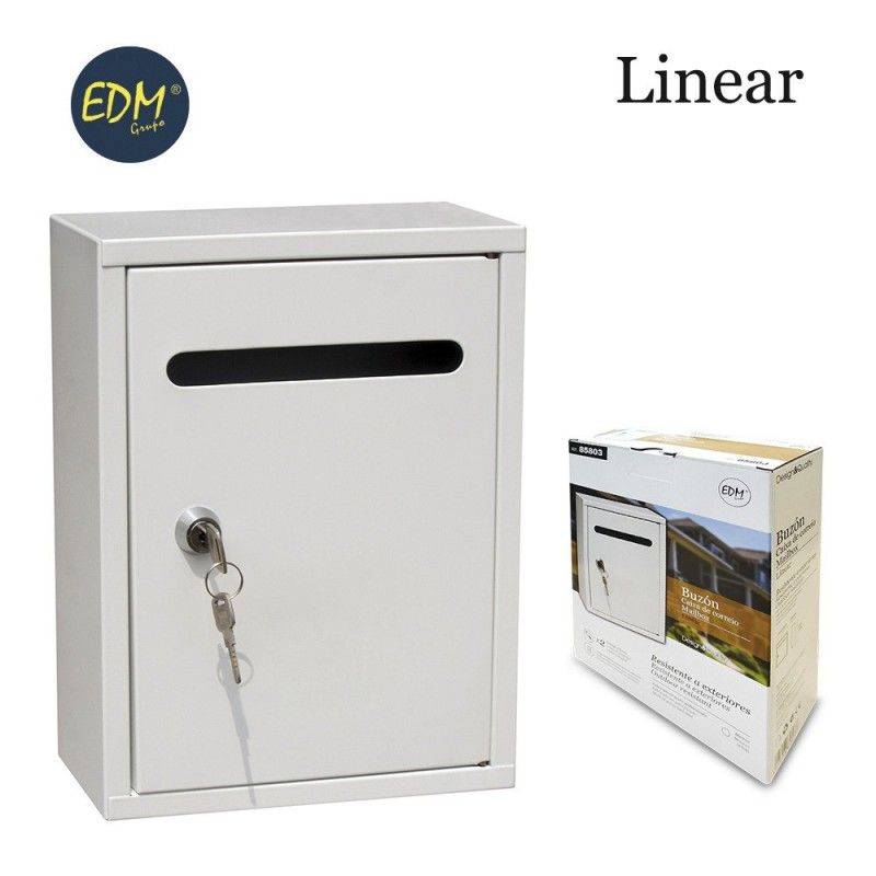 Caixa de Correio em Aço Modelo Linear Branco EDM