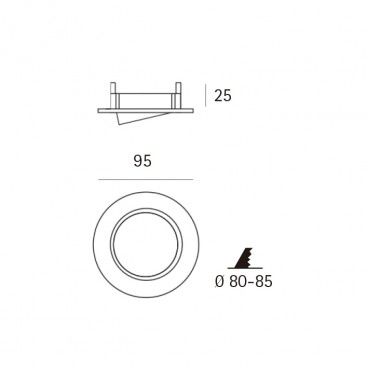 Downlight 703 GX5,3 12V 50W blanco técnico JISO 703D-90