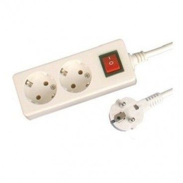 Base múltiple dos enchufes con interruptor serie MEGA 1.5 metros de cable