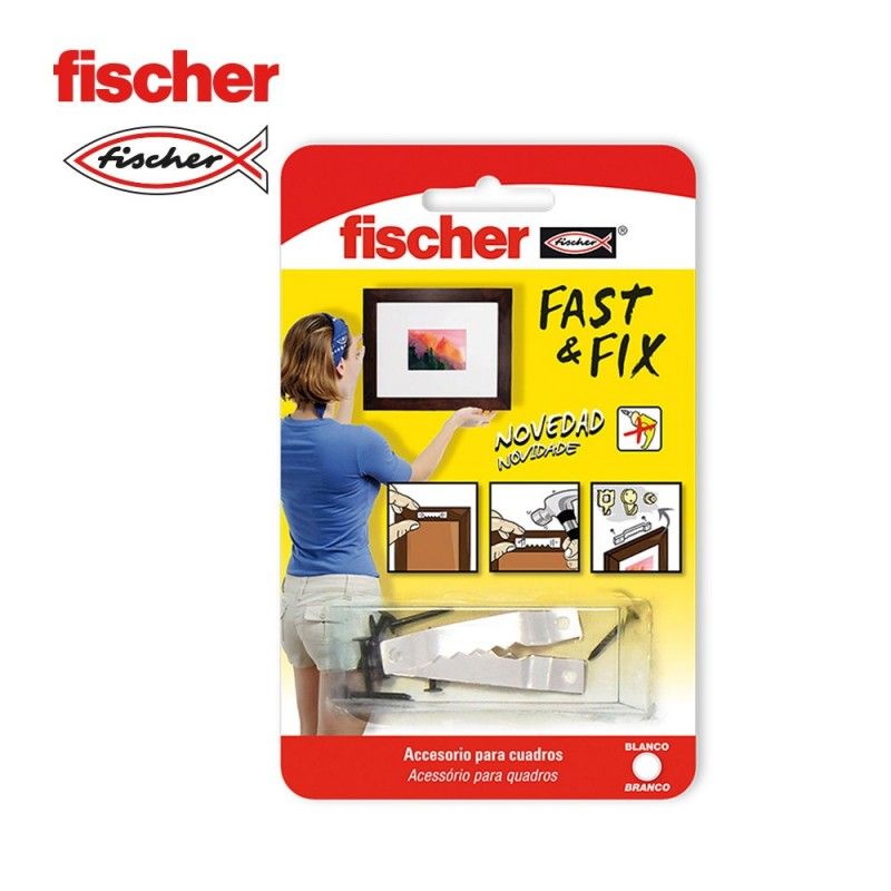 Cabide para Quadros Reto FISCHER Fast&Fix - Blister 10 unidades 534845