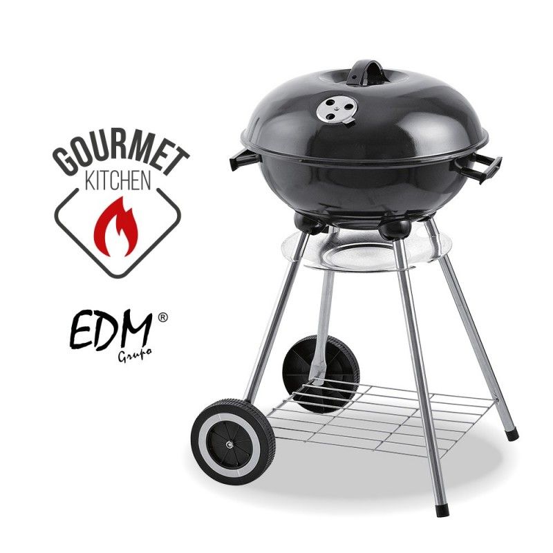 Barbecue metalica with cover and wheels ø 40cm 55,5cm height