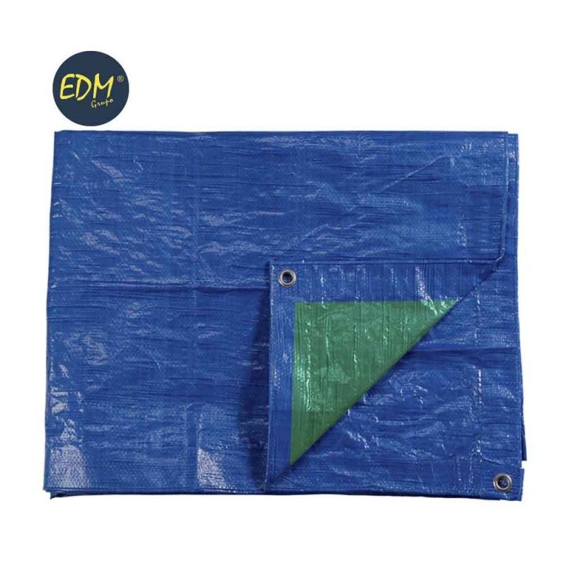 Awning 2x3mts double green blue/face ojetes of metal density 90 gr/m2  