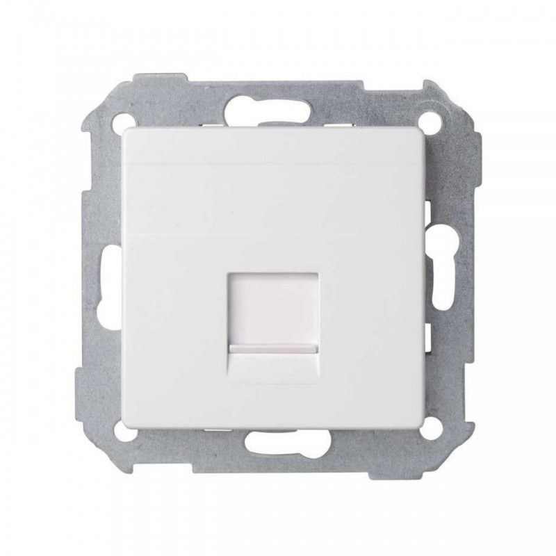 Conceito Simon 82 | Placa plana universal v&d c/g pó 1 RJ45 branco fosco SIMON 8200005-090