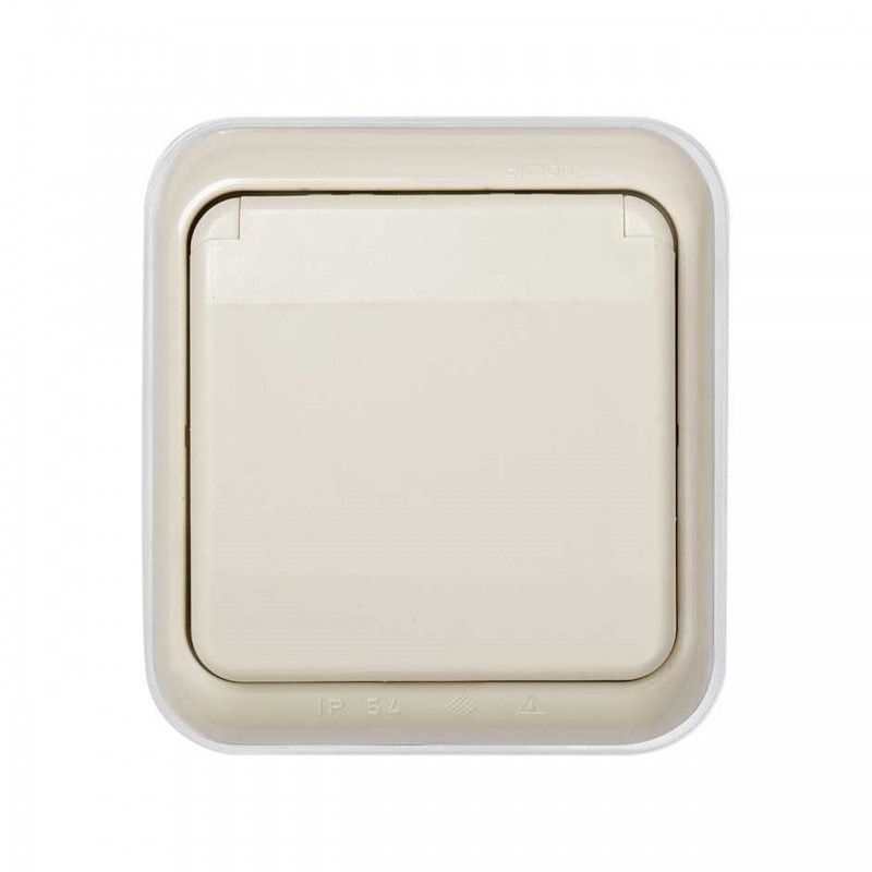 Tapa con marco empotrar 1 elemento IP54 Simon 44 en colos beige SIMON 44519-38