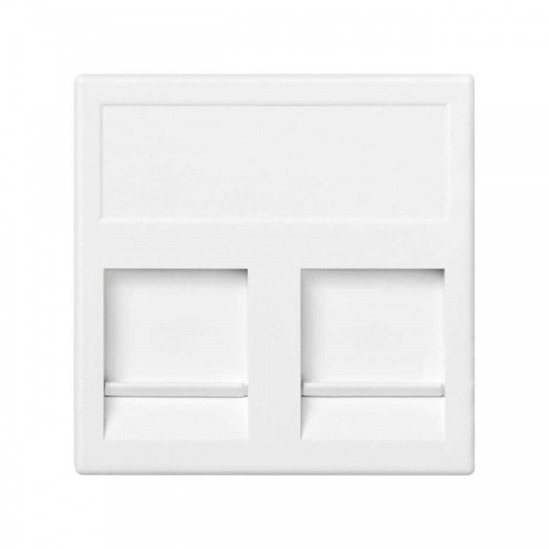 Placa K45 V-D guardapolvo con 2 conectores AMP/KRONE blanco SIMON KB76/9