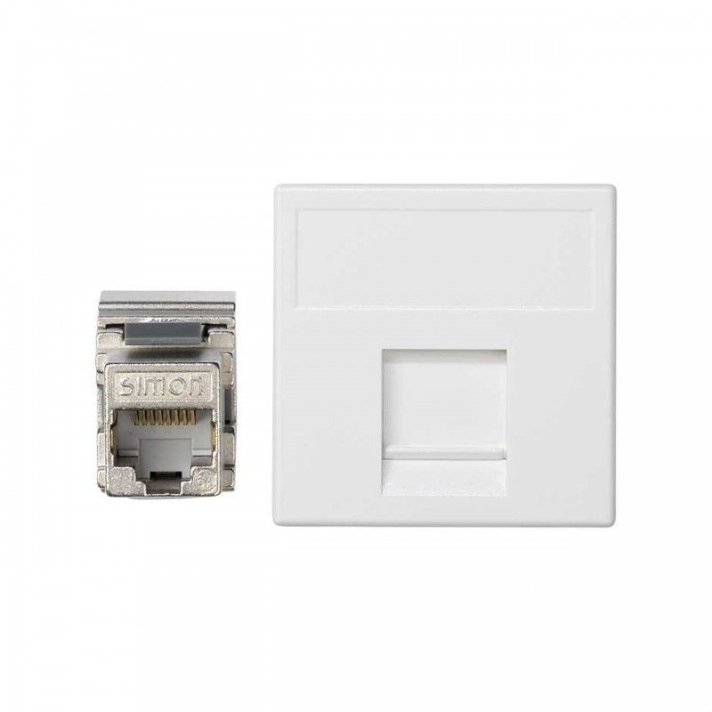 Placa K45 guardapolvo 1 RJ45 categoria 6 FTP blanco nieve SIMON K96F/9