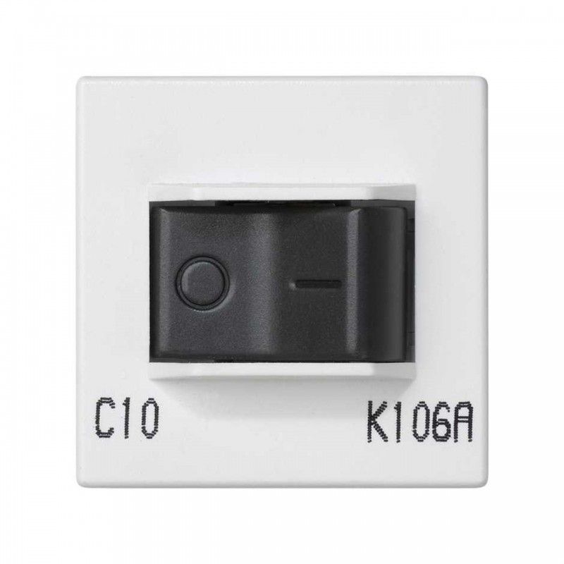 Placa K45 com interruptor magnetotérmico bipolar 10A DIN branco neve SIMON K106A/9