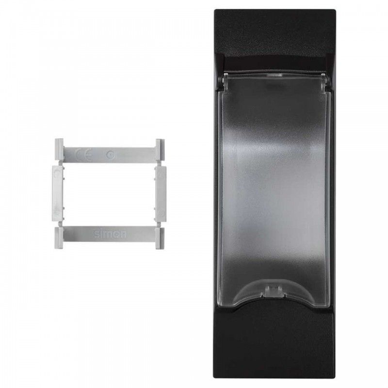 Placa K45 3 mecanismos para diferencial magneto-térmico DIN cinza grafite SIMON KF03/14