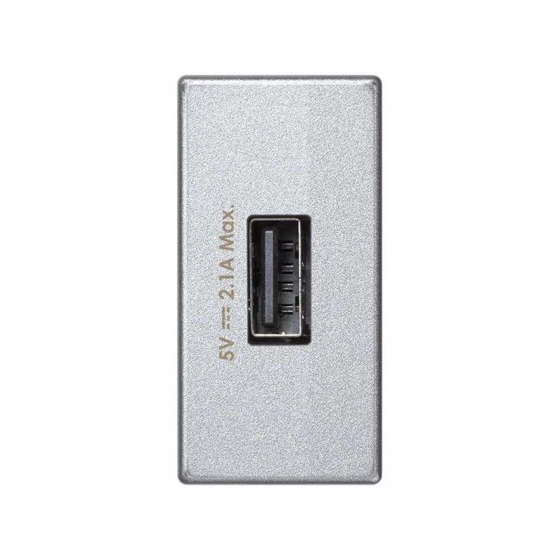 Cargador K45 USB 1 módulo de 2,1A aluminio SIMON K126D/8