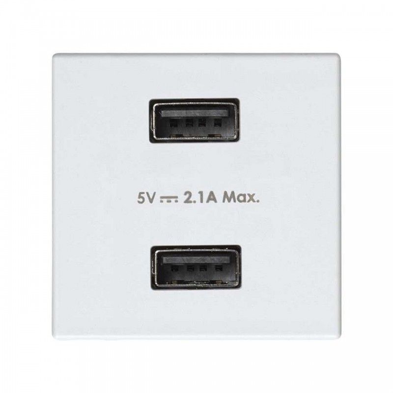 Cargador 2xUSB 5V/DC 2,1A Simon 27 blanco SIMON 2701096-030