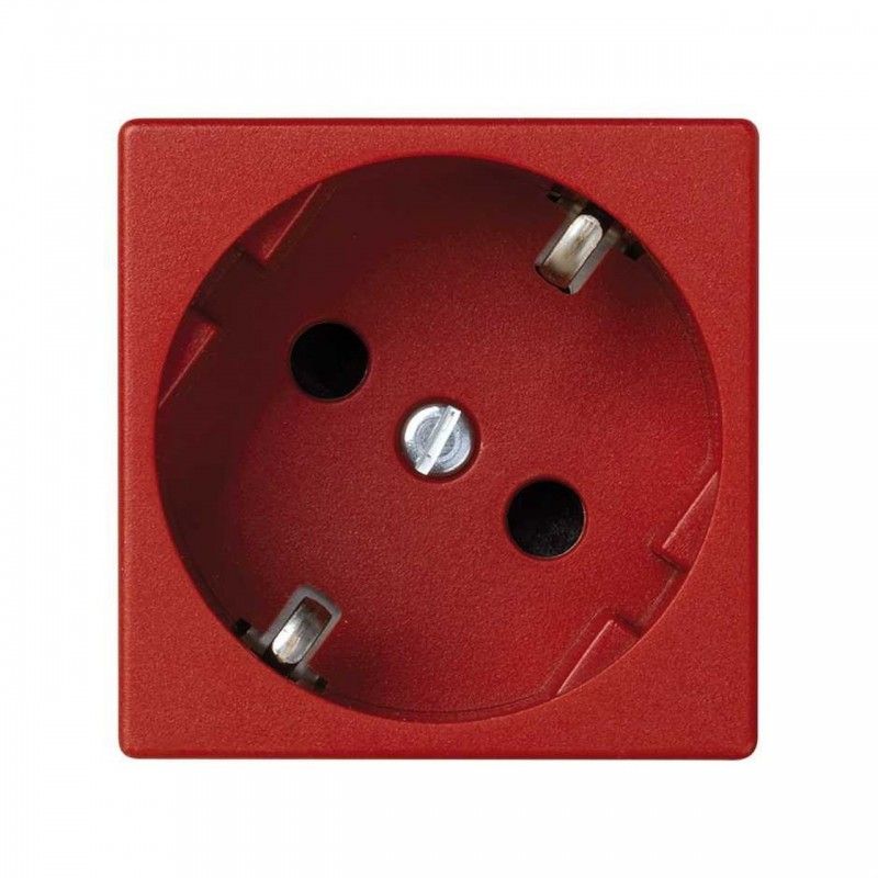 Base schuko embornamiento tornillo protección rojo SIMON K01/6