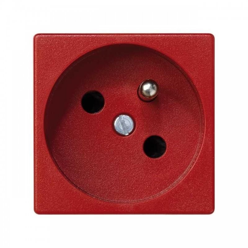 Base enchufe francesa embornamiento tornillo protección rojo SIMON K02/6