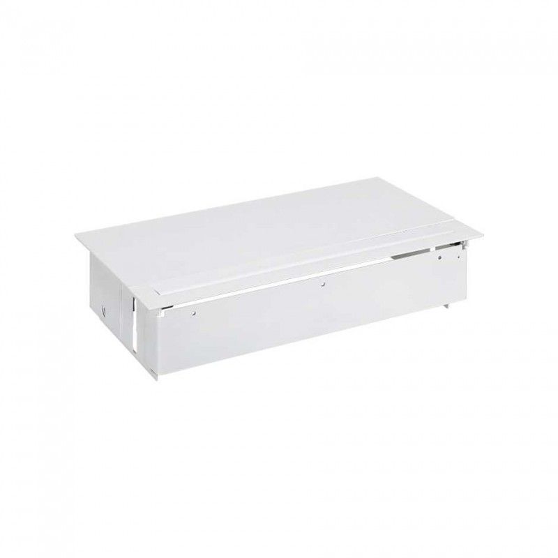 Kit de mesa personalizável branco com tampa e barbatana, carregador 2xUSB, 3 plugues e 2 elementos vazios SIMON 45623000-13