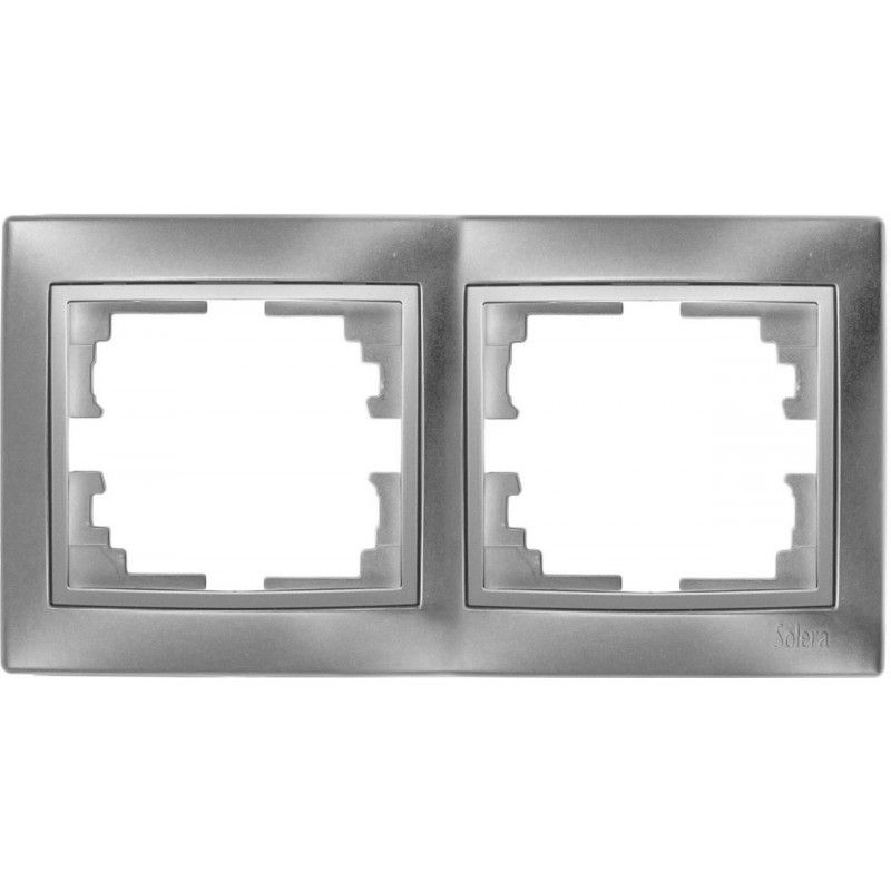 Marco horizontal para 2 elementos plata 154x81x10mm SOLERA ERP72AU