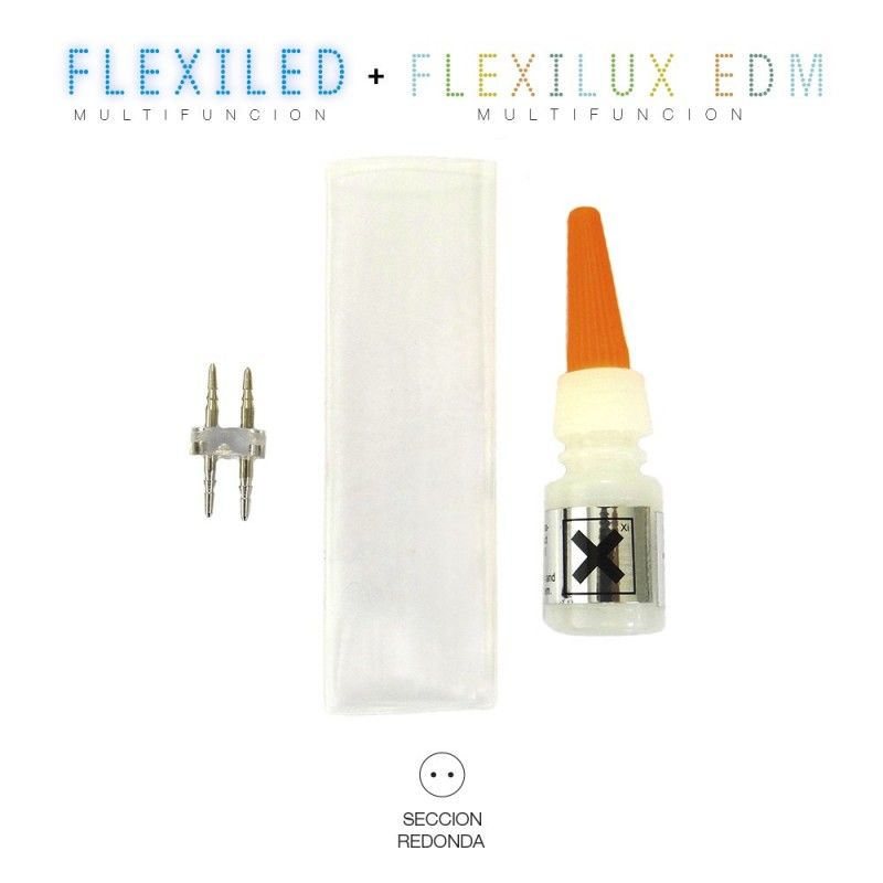 Kit union Tube flexilux/flexiled 2 vias 