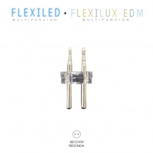 Decoración y complementos - Conector tubo flexilux/flexiled 13mm 2 vias "recto-punta"