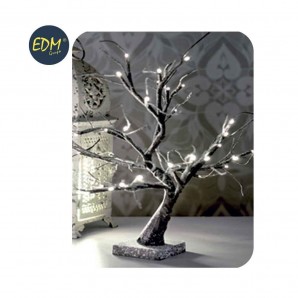 Decoración y complementos - Arbol 3d sakura nevado 45cm blanco calido (funciona a pilas 3*aa) interior 