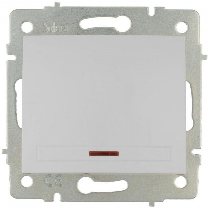 Conmutador interruptor luminoso Serie Europa 10A 83x81 blanco SOLERA ERP02ILQC