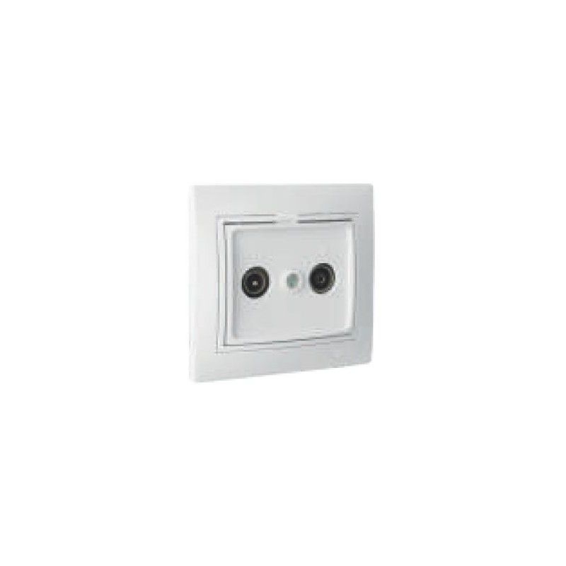 Intermediate signal socket for TV and radio screw terminal connection white 83x81mm monobloc SOLERA ERP46U