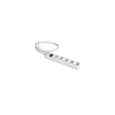 Extensão com 5 saídas bipolares 16A 250V com obturador+interruptor SOLERA 8015IL