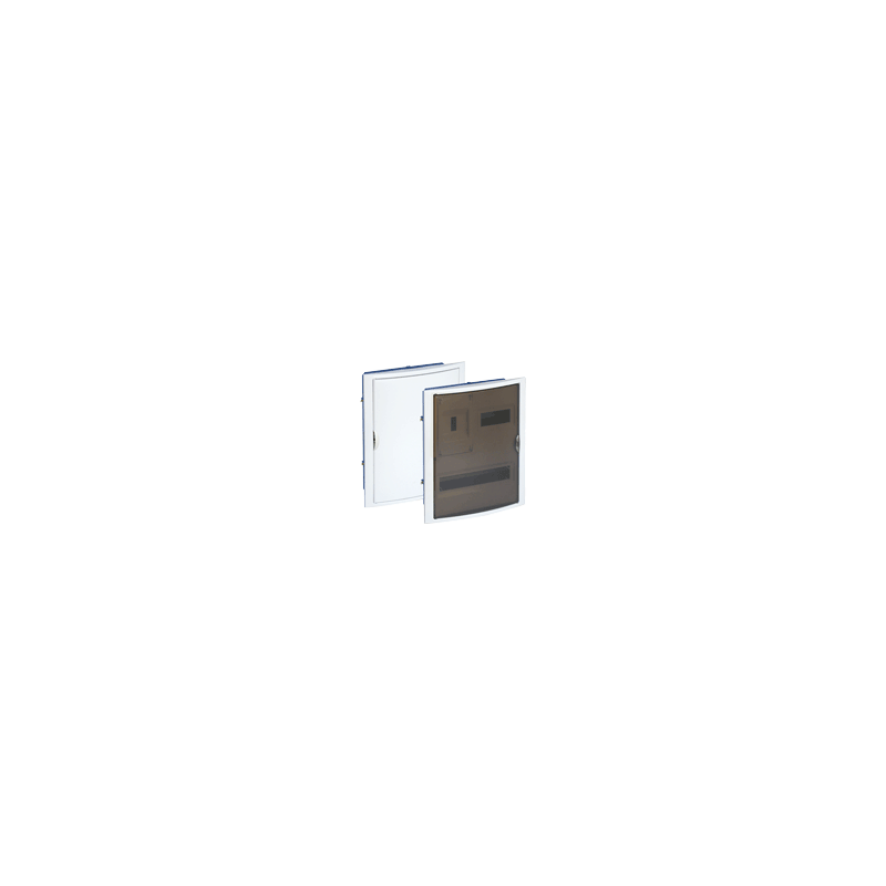 Distribution box to be embedded in a hollow partition of 20 elements + 4 sealable 320x420x75 white frame and smoked door SOLERA