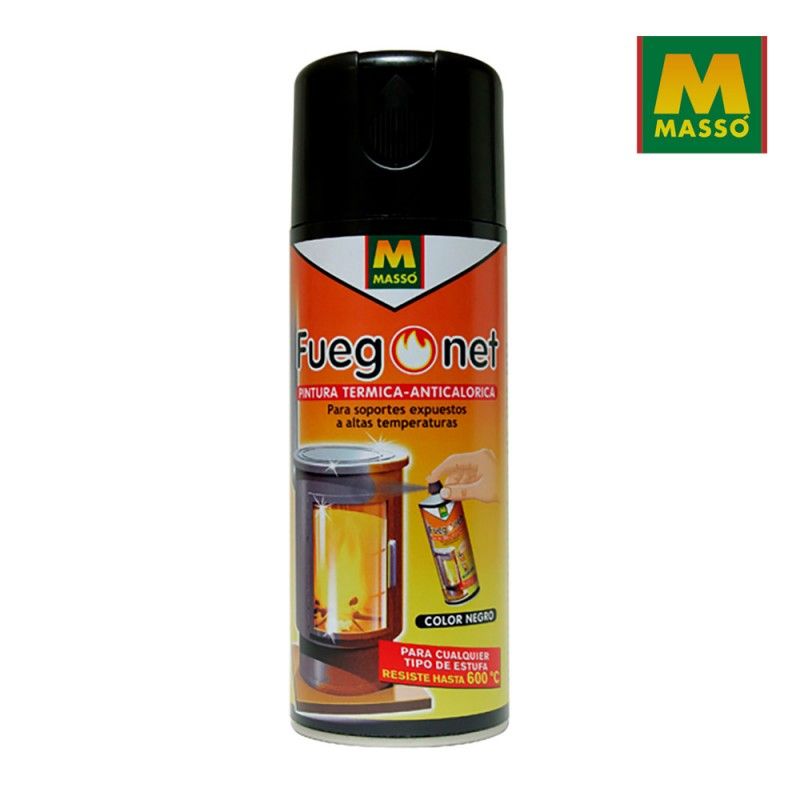 Pintura anticalórica negra 400ml. fuegonet massó