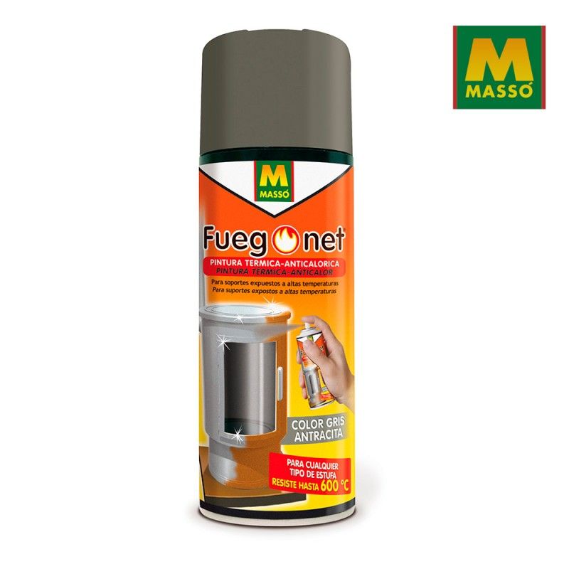 Pintura anticalórica gris 400ml. fuegonet massó