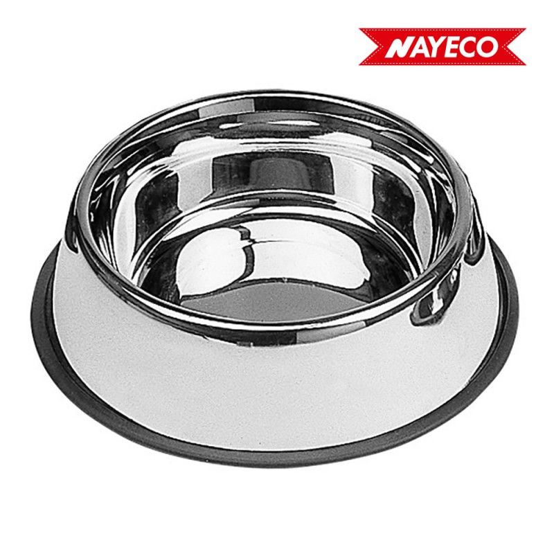 Comedouro Antiderrapante Inox 0,9L Ø26cm Nayeco