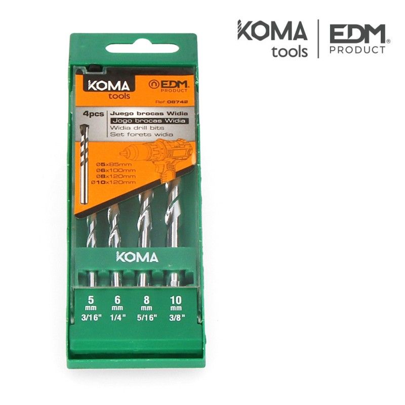 Juego 4 brocas widia standard koma tools