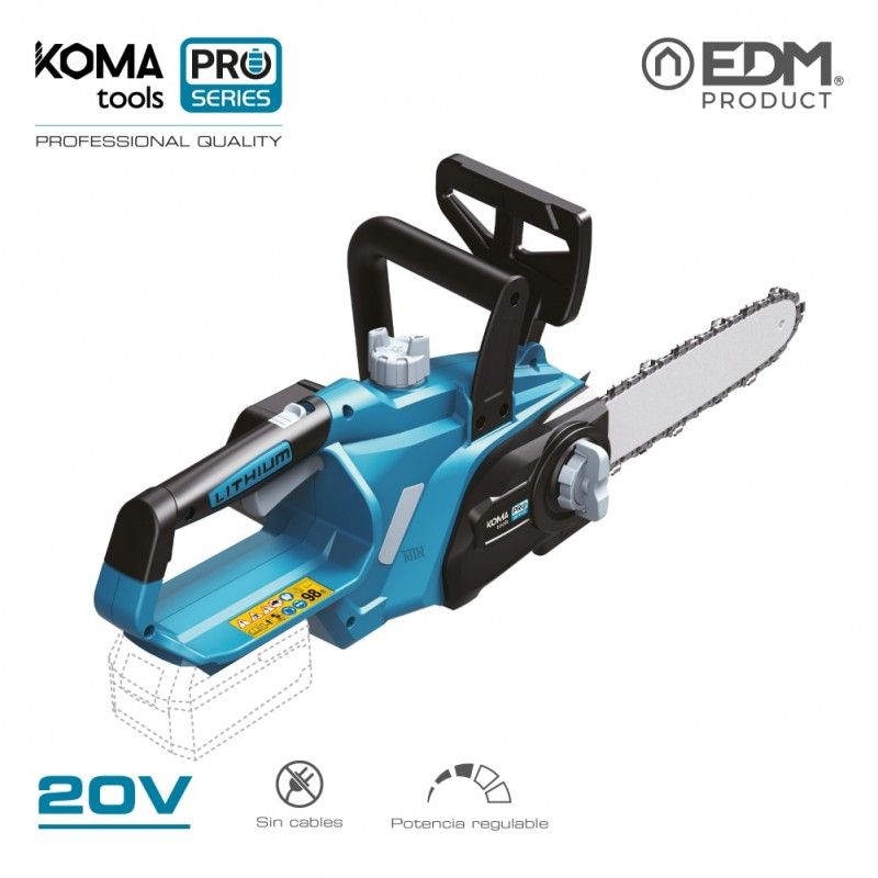 Motosierra 20v  (sin bateria y cargador) koma tools pro series battery edm