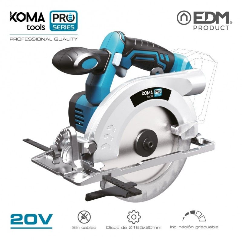 Sierra circular 20v  (no incluye bateria y cargador) koma tools pro series battery edm