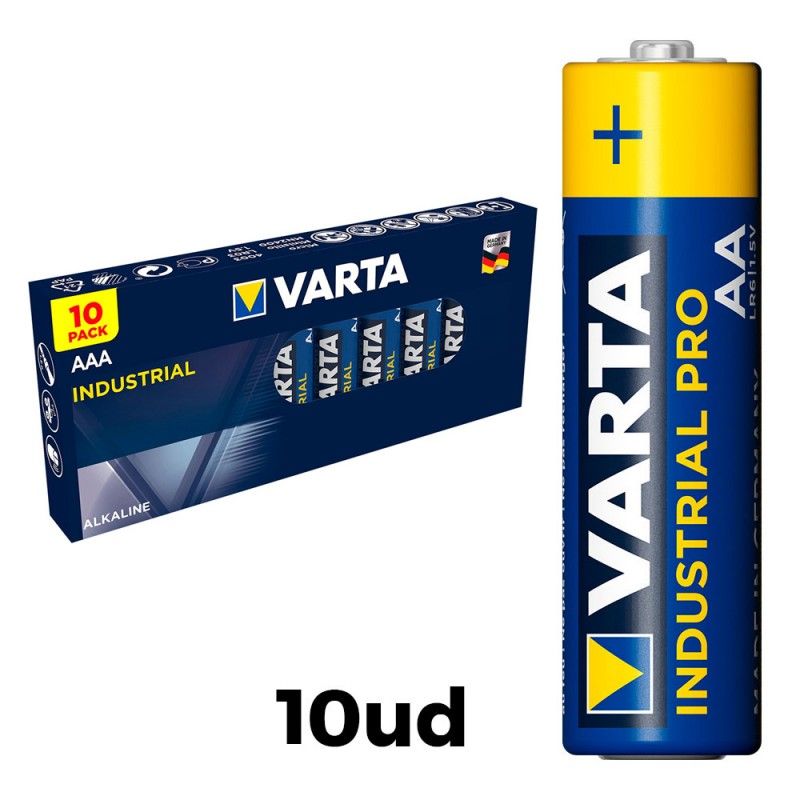 Pack 10 pilas aaa lr03  varta industrial pro 