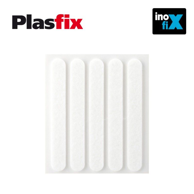 Pack de 5 feltros adesivos sintéticos brancos 95x12mm Plasfix INOFIX