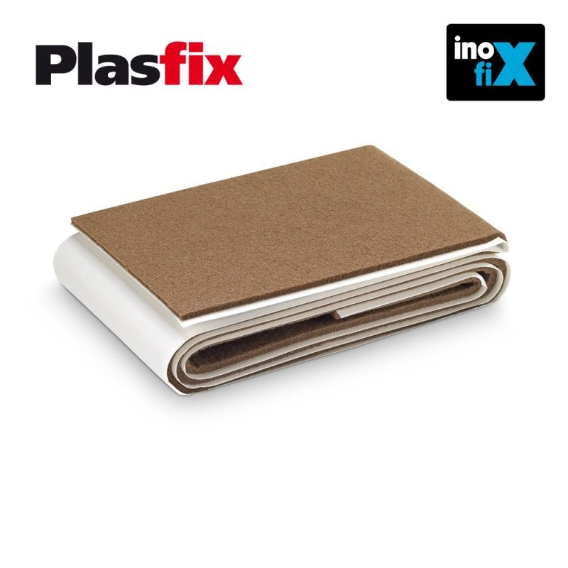 Pack 1 adesivo feltro sintético castanho 1000x85mm Plasfix INOFIX