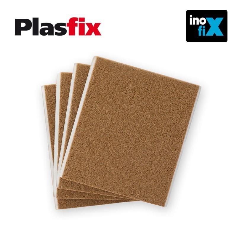 Pack de 4 feltros adesivos sintéticos castanhos 100x85mm Plasfix INOFIX