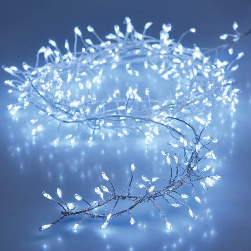 Guirlanda a pilhas Espinho Fixo 100 LEDs Branco Frio 1,5m