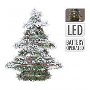 Decoración y complementos - Arbol de navidad de rattan con leds 40cm