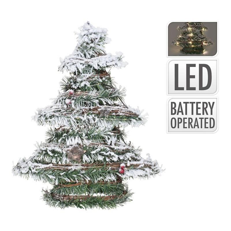 Árvore de Natal de Rattan com LEDs 40cm