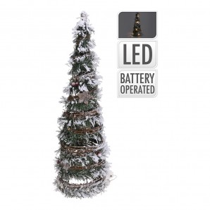 Decoración y complementos - Abeto de navidad de rattan con 10 leds 40cm