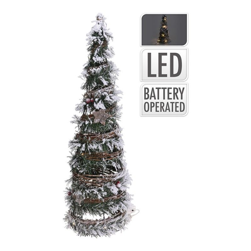 Árvore de Natal de rattan com 20 LEDs 40cm