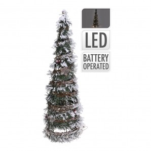 Decoración y complementos - Abeto de navidad de rattan con 20 leds 60cm