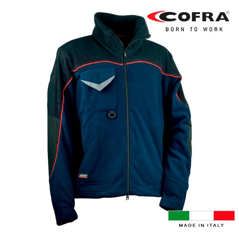 Cazadora forro polar rider azul marino negro cofra talla s