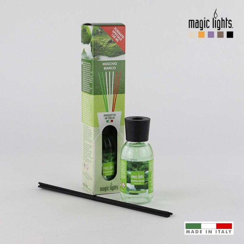 Difusor aroma mikado musk blanco 125ml. magic lights