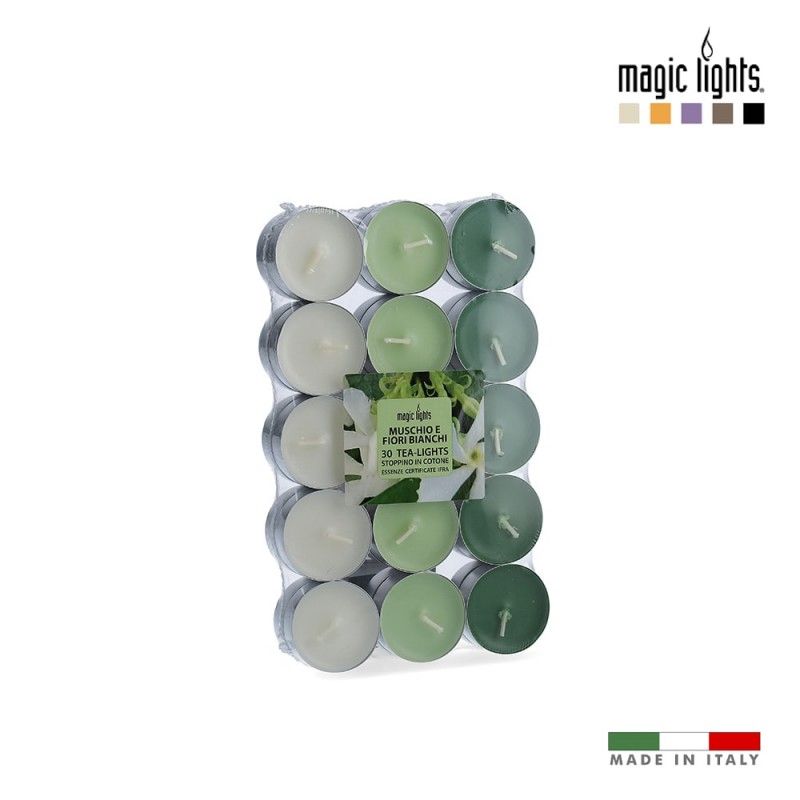 Velas perfumadas musk-flores blancas 30uni. magic lights