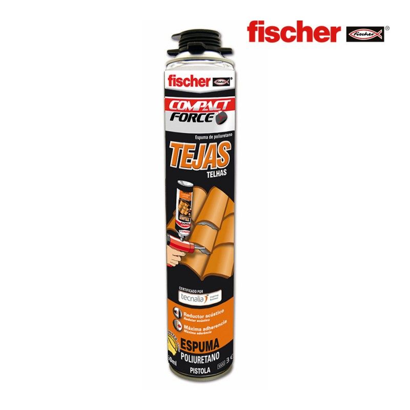 Espuma pu tejas pistola 750ml fischer