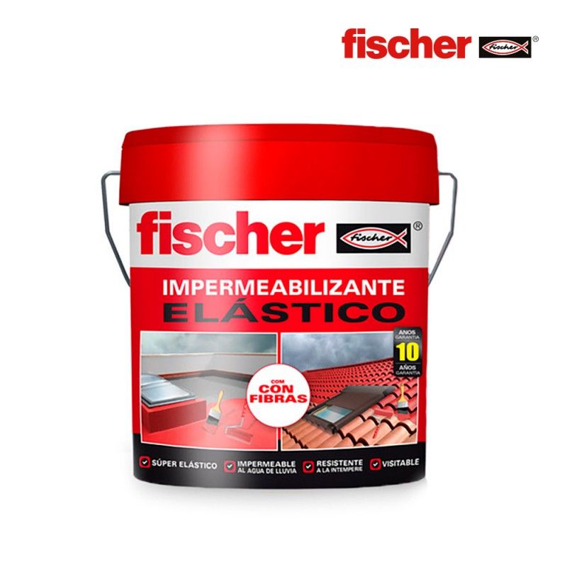 Impermeabilizante 4l rojo con fibras fischer