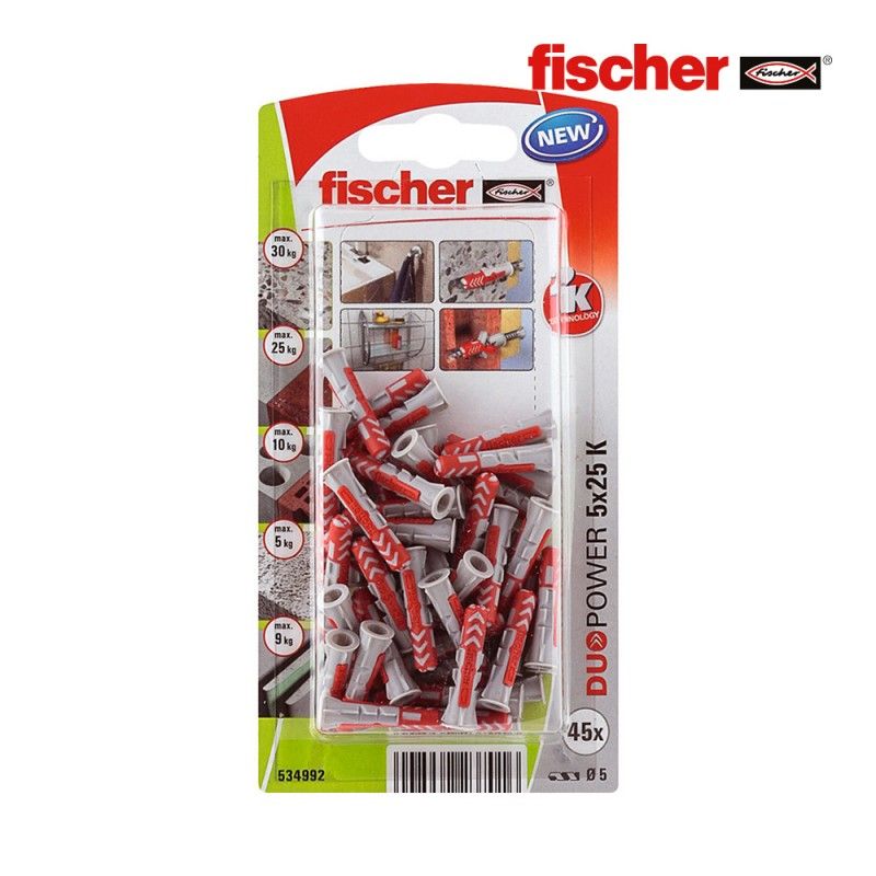 Blister 45 tacos duopower 5x25 fischer